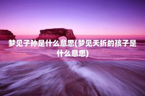 梦见子孙是什么意思(梦见夭折的孩子是什么意思)