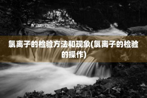 氯离子的检验方法和现象(氯离子的检验的操作)