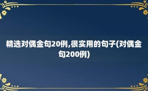 精选对偶金句20例,很实用的句子(对偶金句200例)