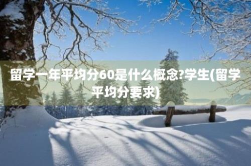 留学一年平均分60是什么概念?学生(留学平均分要求)