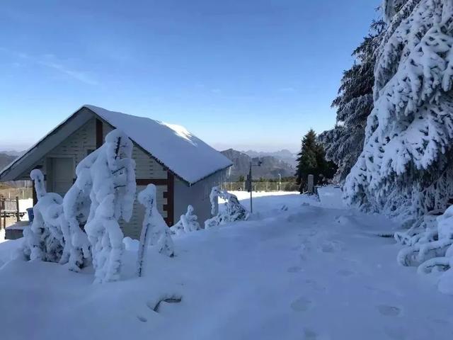 贵州梵净山的冬天雪景（初雪来临梵净山下雪了）(19)