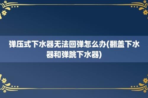 弹压式下水器无法回弹怎么办(翻盖下水器和弹跳下水器)