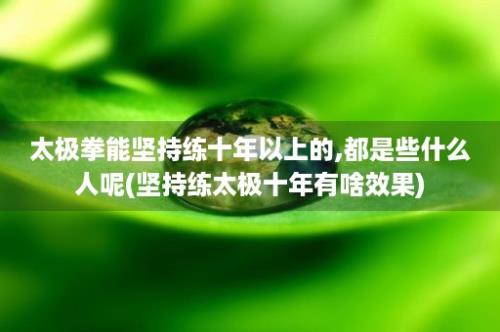 太极拳能坚持练十年以上的,都是些什么人呢(坚持练太极十年有啥效果)