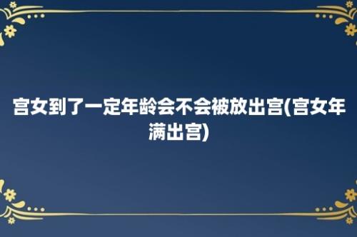 宫女到了一定年龄会不会被放出宫(宫女年满出宫)