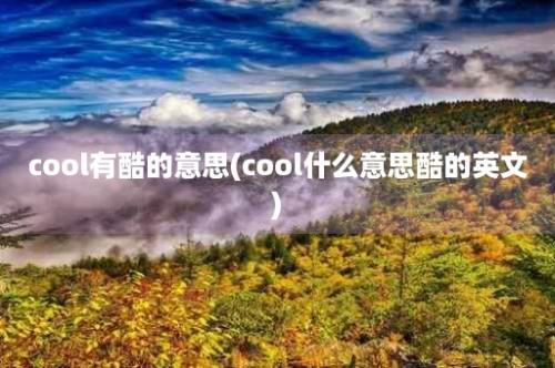 cool有酷的意思(cool什么意思酷的英文)