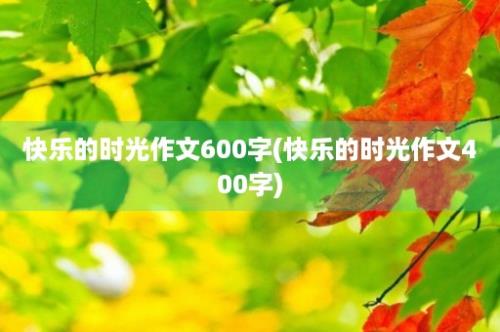 快乐的时光作文600字(快乐的时光作文400字)