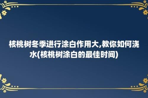 核桃树冬季进行涂白作用大,教你如何浇水(核桃树涂白的最佳时间)