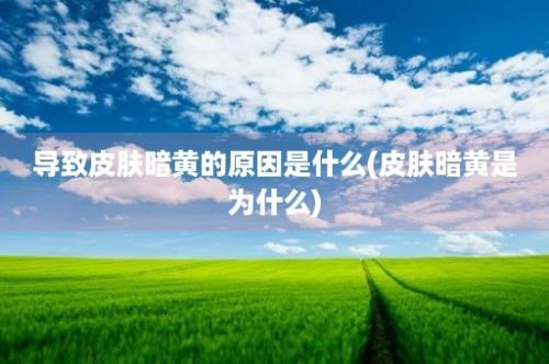 导致皮肤暗黄的原因是什么(皮肤暗黄是为什么)