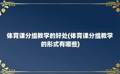 体育课分组教学的好处(体育课分组教学的形式有哪些)