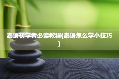 泰语初学者必读教程(泰语怎么学小技巧)