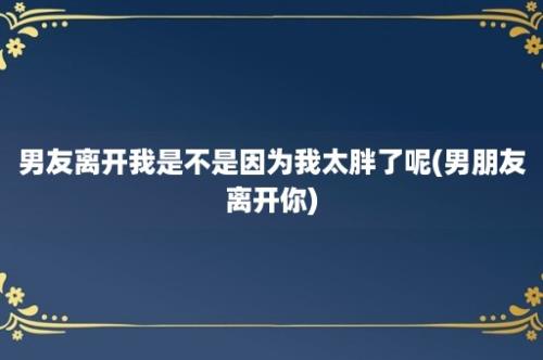 男友离开我是不是因为我太胖了呢(男朋友离开你)