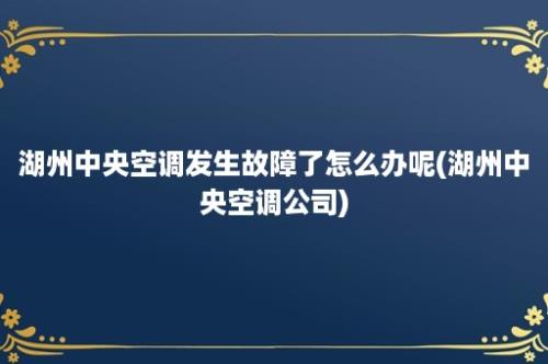 湖州中央空调发生故障了怎么办呢(湖州中央空调公司)