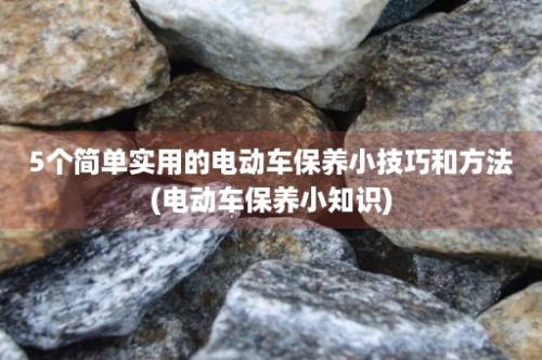 5个简单实用的电动车保养小技巧和方法(电动车保养小知识)