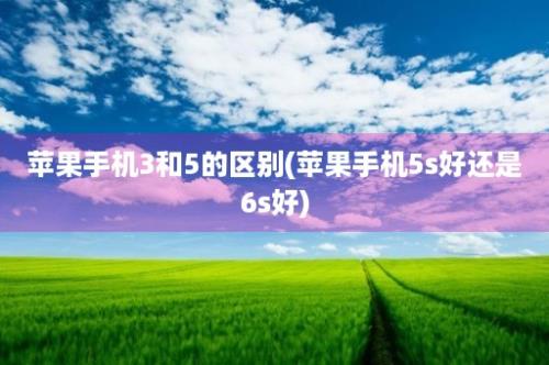 苹果手机3和5的区别(苹果手机5s好还是6s好)