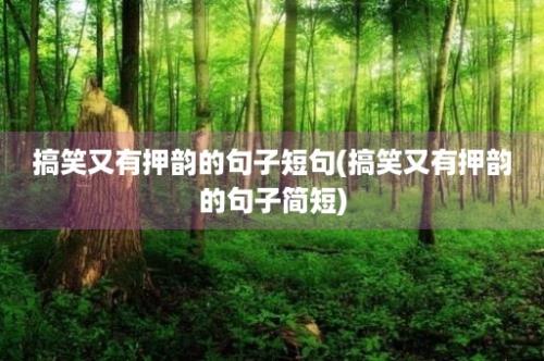 搞笑又有押韵的句子短句(搞笑又有押韵的句子简短)