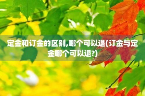 定金和订金的区别,哪个可以退(订金与定金哪个可以退?)