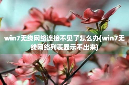 win7无线网络连接不见了怎么办(win7无线网络列表显示不出来)