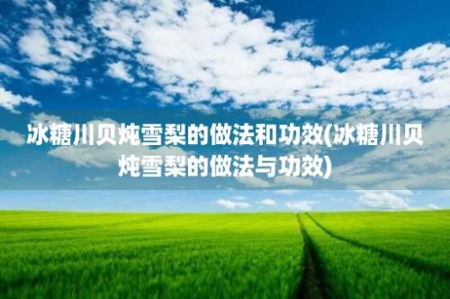 冰糖川贝炖雪梨的做法和功效(冰糖川贝炖雪梨的做法与功效)