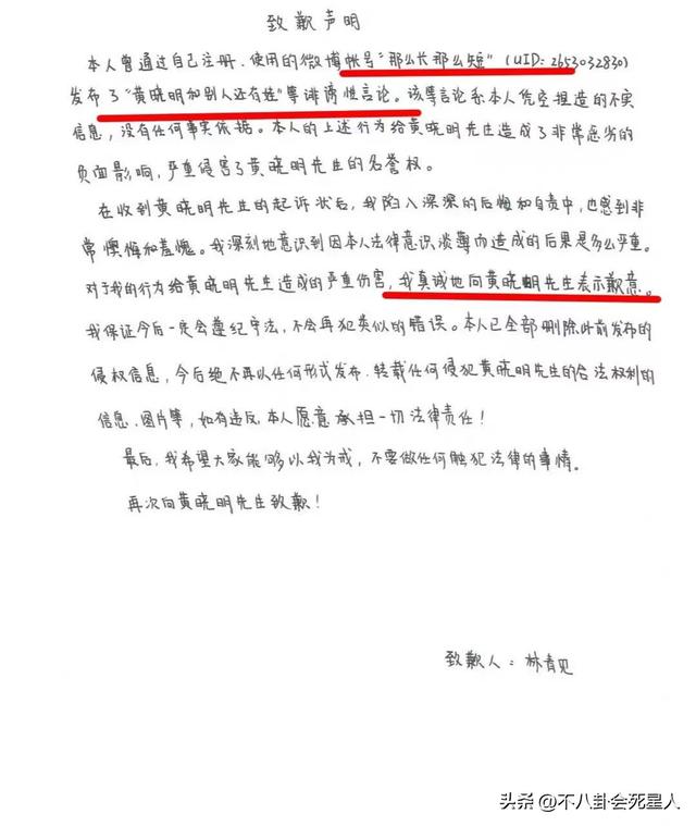 网友向黄晓明公开道歉（严重损害了黄晓明的名誉权）(2)