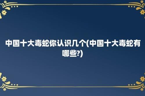 中国十大毒蛇你认识几个(中国十大毒蛇有哪些?)