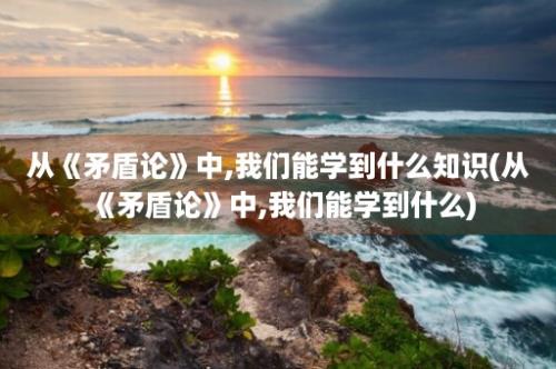 从《矛盾论》中,我们能学到什么知识(从《矛盾论》中,我们能学到什么)