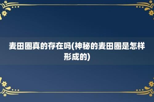 麦田圈真的存在吗(神秘的麦田圈是怎样形成的)