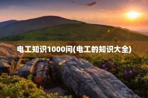 电工知识1000问(电工的知识大全)