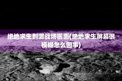 绝地求生刺激战场画面(绝地求生屏幕很模糊怎么回事)