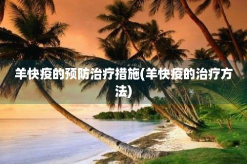 羊快疫的预防治疗措施(羊快疫的治疗方法)