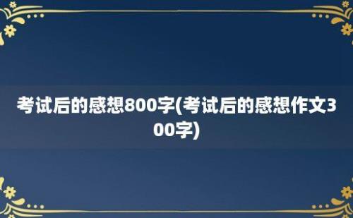 考试后的感想800字(考试后的感想作文300字)