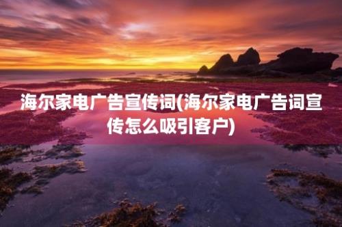 海尔家电广告宣传词(海尔家电广告词宣传怎么吸引客户)