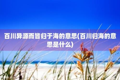 百川异源而皆归于海的意思(百川归海的意思是什么)