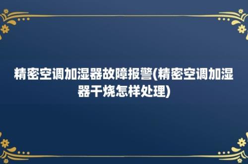 精密空调加湿器故障报警(精密空调加湿器干烧怎样处理)