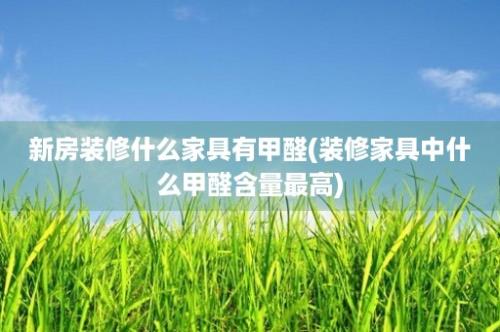 新房装修什么家具有甲醛(装修家具中什么甲醛含量最高)