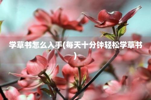 学草书怎么入手(每天十分钟轻松学草书)