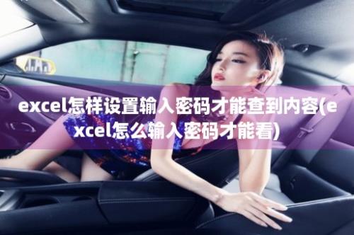 excel怎样设置输入密码才能查到内容(excel怎么输入密码才能看)