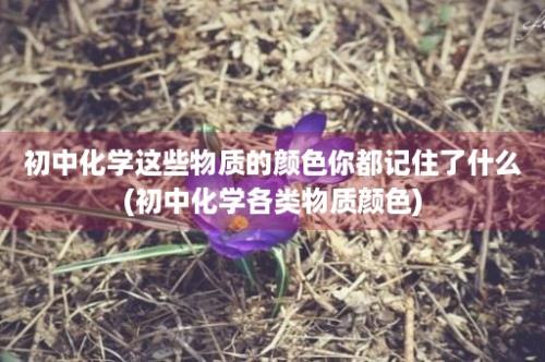 初中化学这些物质的颜色你都记住了什么(初中化学各类物质颜色)