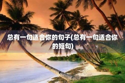 总有一句适合你的句子(总有一句适合你的短句)