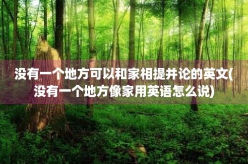 没有一个地方可以和家相提并论的英文(没有一个地方像家用英语怎么说)