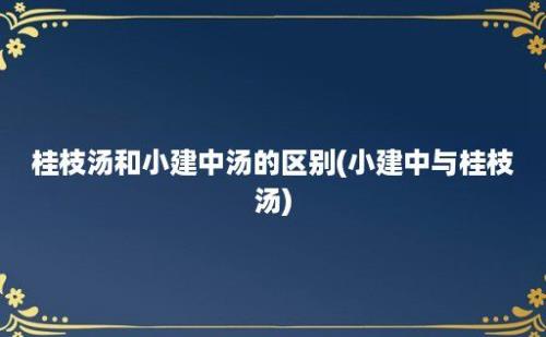 桂枝汤和小建中汤的区别(小建中与桂枝汤)