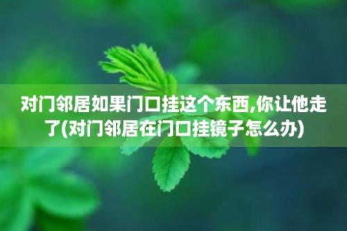 对门邻居如果门口挂这个东西,你让他走了(对门邻居在门口挂镜子怎么办)