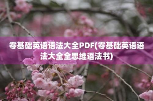 零基础英语语法大全PDF(零基础英语语法大全全思维语法书)