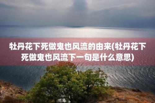 牡丹花下死做鬼也风流的由来(牡丹花下死做鬼也风流下一句是什么意思)