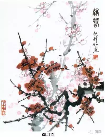 国画初学者入门步骤画梅花（大家一起学学国画梅花的各种画法）(32)