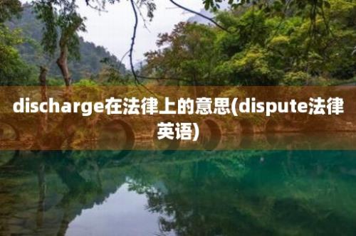 discharge在法律上的意思(dispute法律英语)