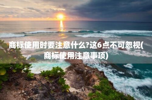 商标使用时要注意什么?这6点不可忽视(商标使用注意事项)