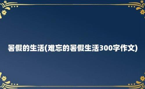 暑假的生活(难忘的暑假生活300字作文)