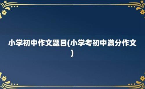 小学初中作文题目(小学考初中满分作文)