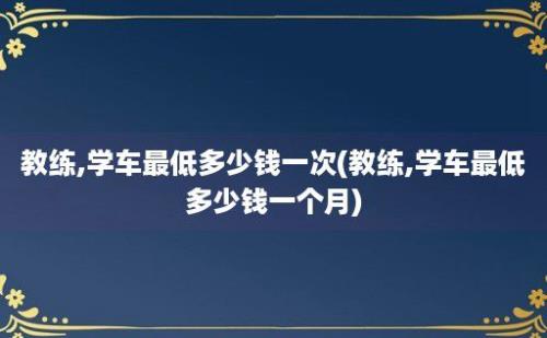 教练,学车最低多少钱一次(教练,学车最低多少钱一个月)