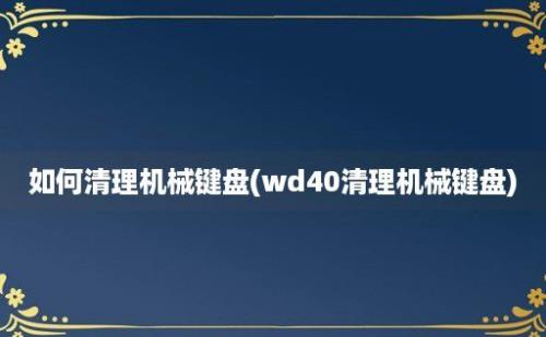 如何清理机械键盘(wd40清理机械键盘)